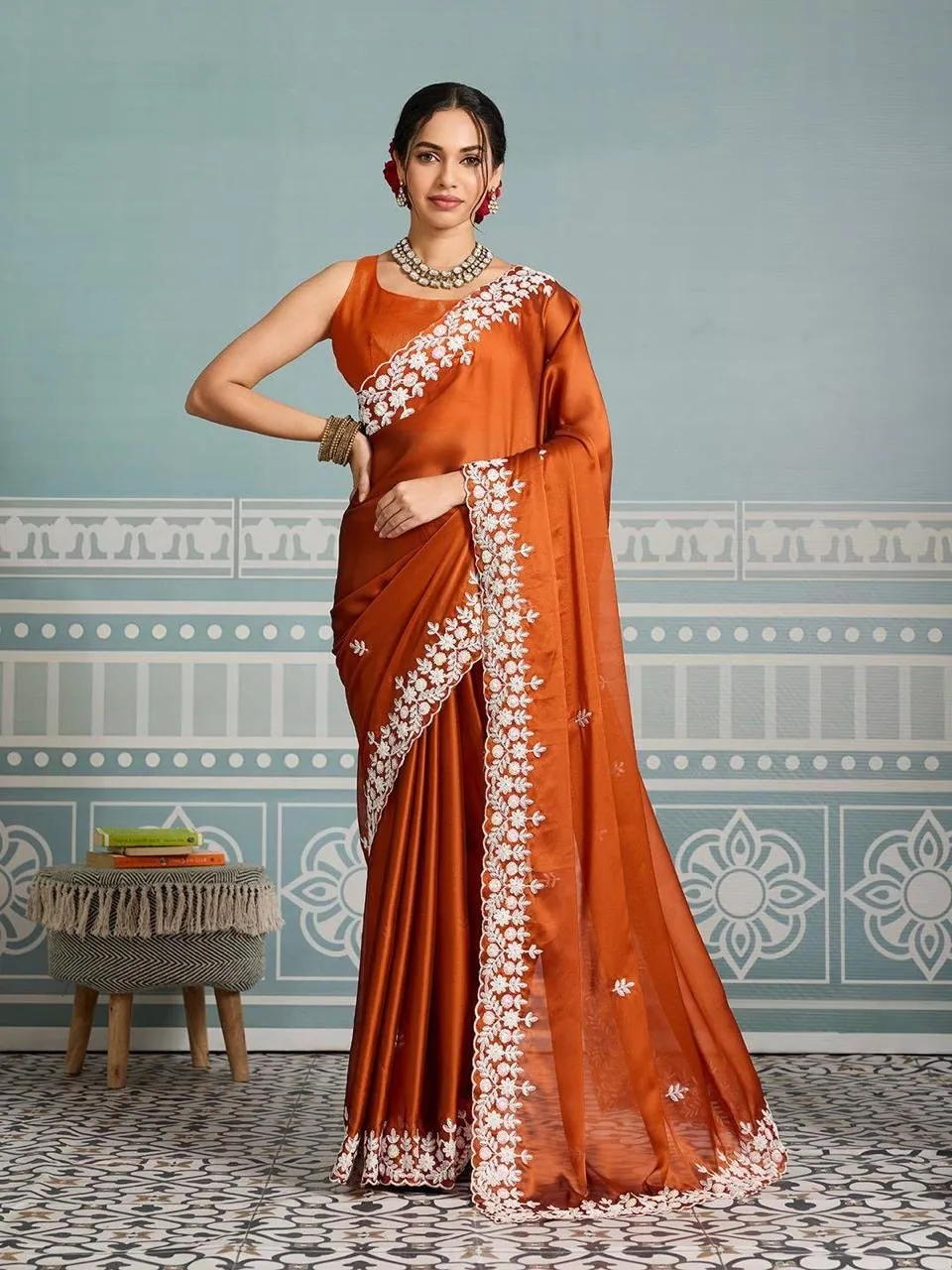 Saree Black Rangoli silk