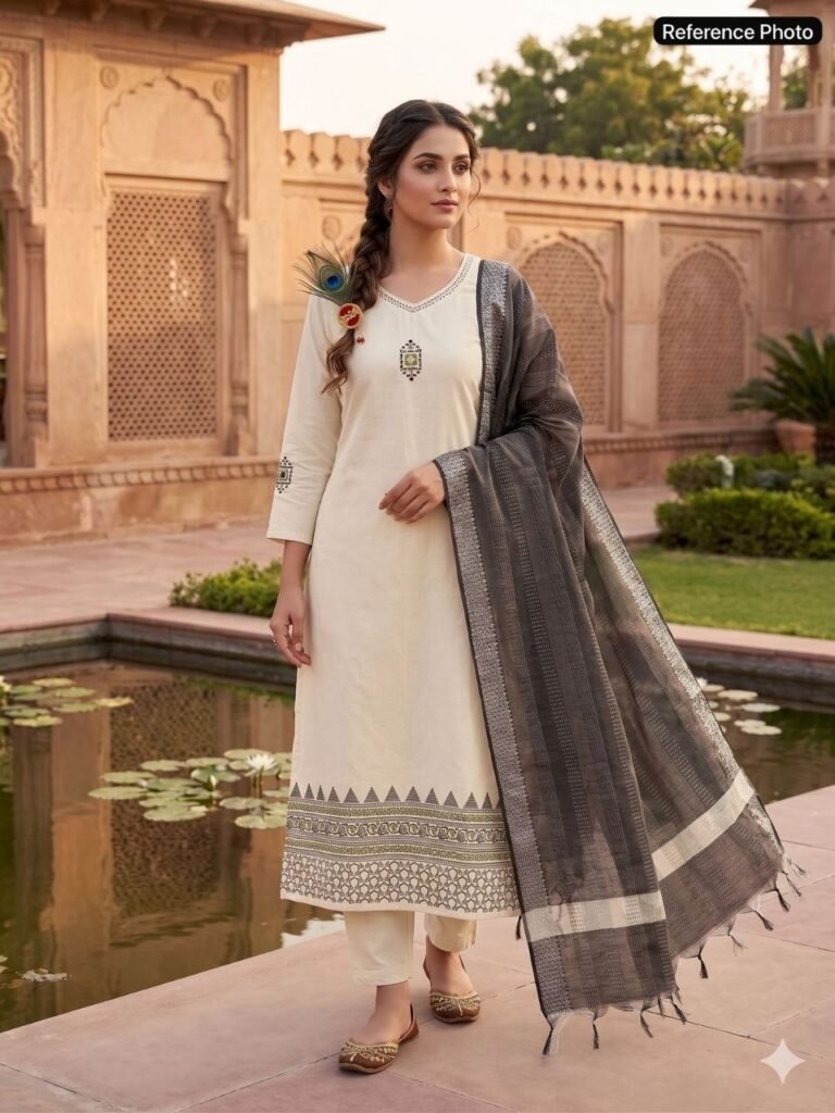 Kurti Pent Set Pure Khadi Cotton